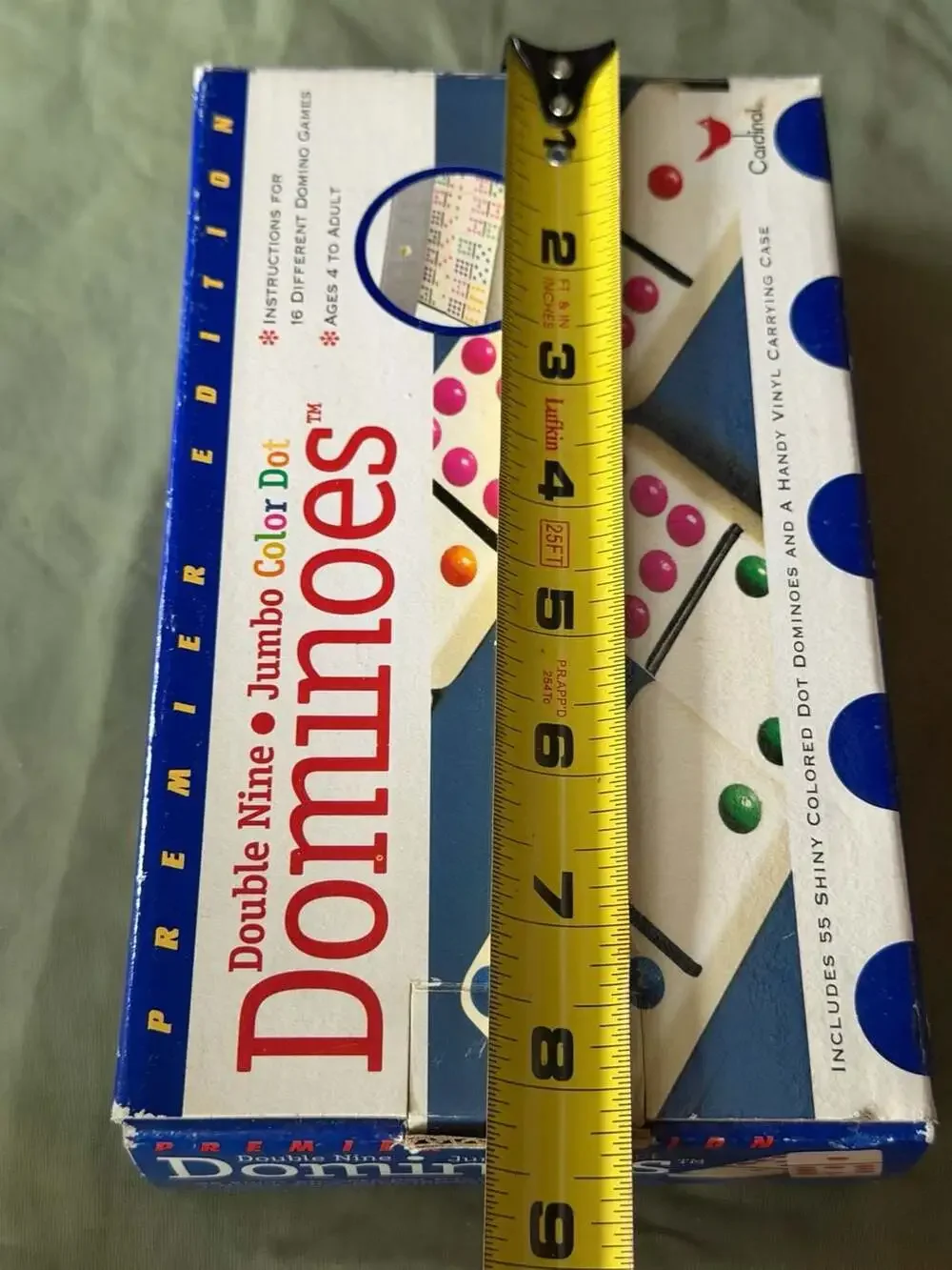 Cardinal Double Nine Jumbo Color Dot Dominoes Premier Edition No. 511C w case